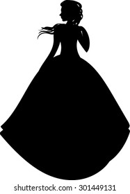 Woman Silhouette Dress Vector Illustration Stock Vector (Royalty Free ...