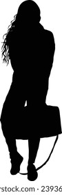 Woman silhouette, Fashion women vector isolated on white background