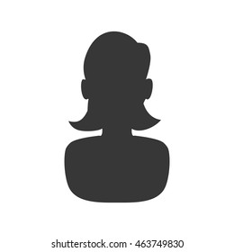 Woman silhouette female avatar person people icon. Isolated and flat illustration. Vector graphic