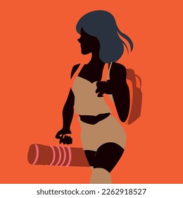 Woman silhouette with a fitness life