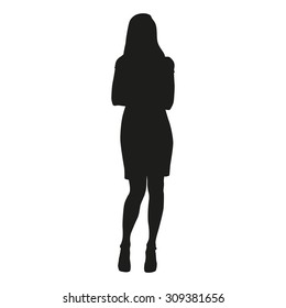 Woman Silhouette With Folded Arms