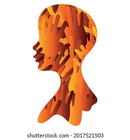 woman silhouette with hands together