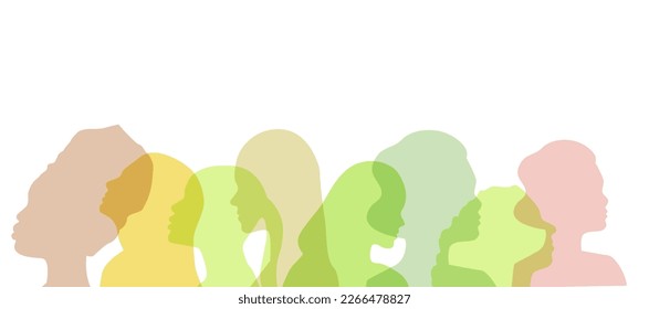 Woman silhouette illustration, different ethnic women power design. For banners, backgrounds, posters, invitations.
