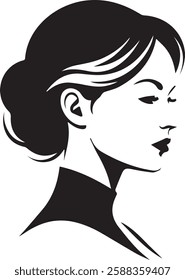 woman silhouette isolated black and white