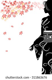 woman silhouette kimono fashion