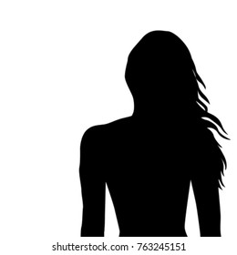 Woman Silhouette Long Hair Stock Vector (Royalty Free) 763245151