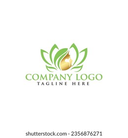 Woman silhouette in lotus flower icon vector template
