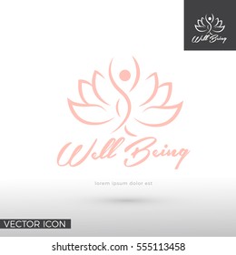 Woman silhouette in lotus flower , LOGO / ICON