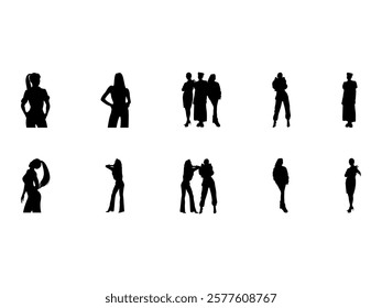 Woman Silhouette Model Element Set