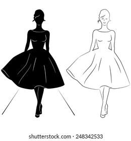 Woman Silhouette On The Runway