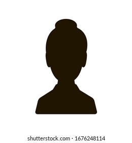 Woman silhouette on white background. Vector illustration in trendy flat style. EPS 10.