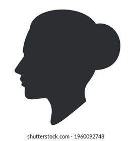 Woman silhouette profile, isolated vector art