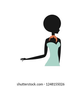 woman silhouette retro style