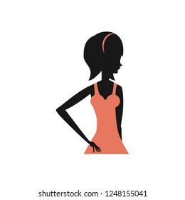 woman silhouette retro style