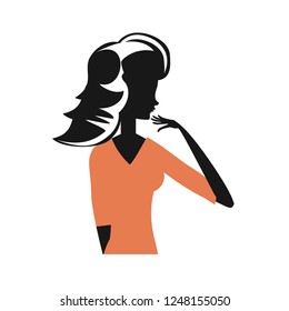 woman silhouette retro style