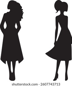 Woman Silhouette Vector Art Illustration Image
