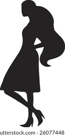 Woman Silhouette Vector Art Illustration Image