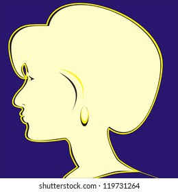 woman - silhouette, vector icon