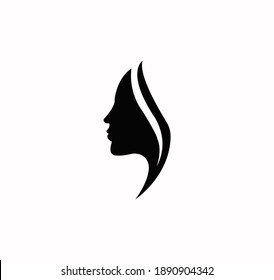 Icono vectorial de silueta femenina en fondo blanco