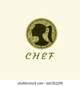 Woman silhouette vector logo
