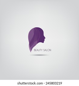 Woman silhouette vector logo design template. Abstract design concept for beauty salon. Vector logo template.