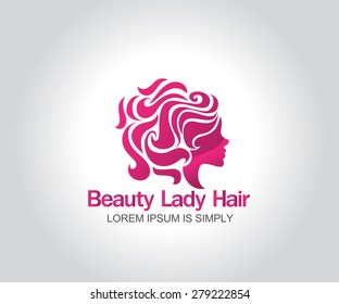 Woman silhouette vector logo design template