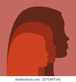 woman silhouette, women's day illustration, vector