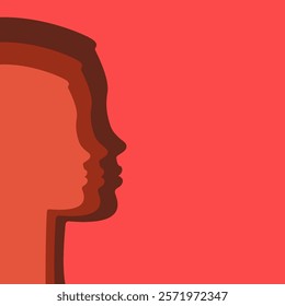 woman silhouette, women's day illustration, vector