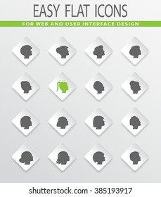 woman silhouettes easy flat web icons for user interface design