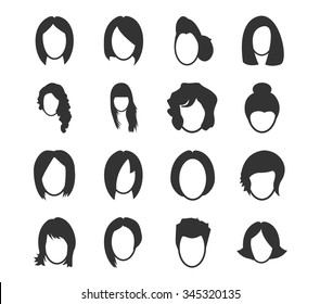 woman silhouettes symbol for web icons