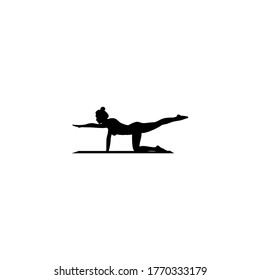 woman silhoutte pilates logo vector