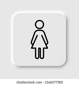Woman simple icon vector. Flat design. Neumorphism design.ai