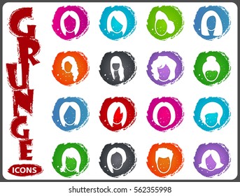 Woman simply icons for web and user interfaces