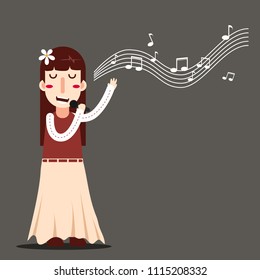 woman singing. eps 10