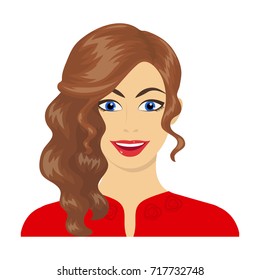 Woman, single icon in cartoon style. Woman, vector symbol stock illustration web.