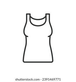 Woman Singlet icon line design. Icon, Singlet, Woman, Tank, Top, Apparel, Clothing, Fashion, Style, Icon vector illustrations. Woman Singlet editable stroke icon.