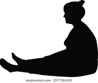 a woman sitting body silhouette vector