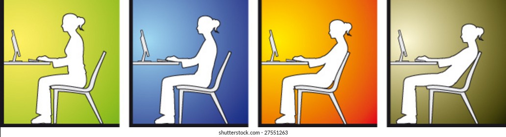 Woman sitting in front of a computer