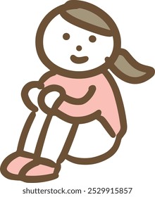 woman sitting holding her knees