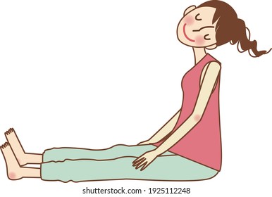 A woman sitting laid back.