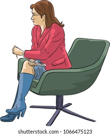 woman sitting in office