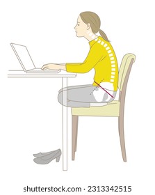 A woman sitting chair   doing desk work