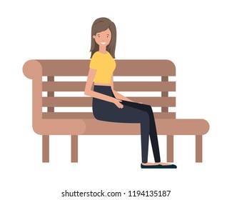 woman sitting in park chair avatar character