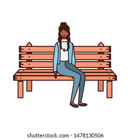 woman sitting in park chair on white background