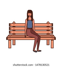 woman sitting in park chair on white background