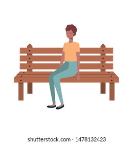 woman sitting in park chair on white background