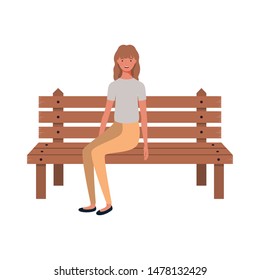 woman sitting in park chair on white background