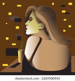 a woman sitting in a party room waiting for someone