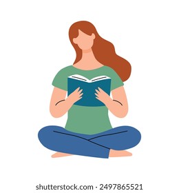 Mujer sentada y leyendo un libro