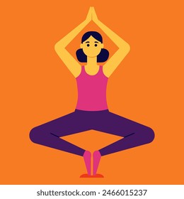 A woman is sitting in a yoga pose with her legs crossed on the ground
